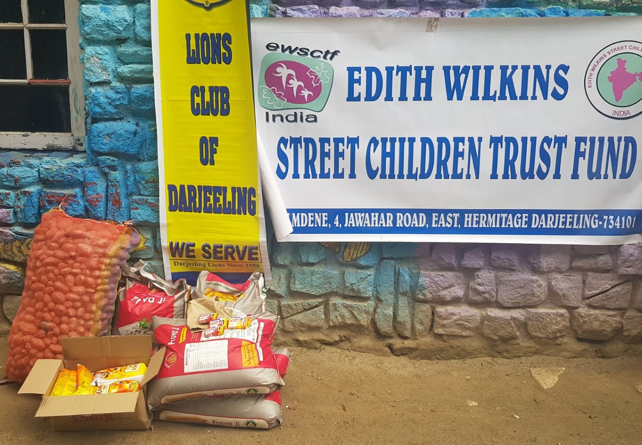 Lions Club of Darjeeling handed over dry rations to Edith Wilkins Street Children Trust, Darjeeling on 1st May,2020